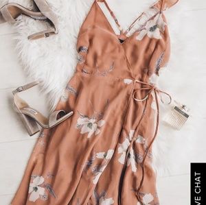 Lulu's Floral Wrap Dress